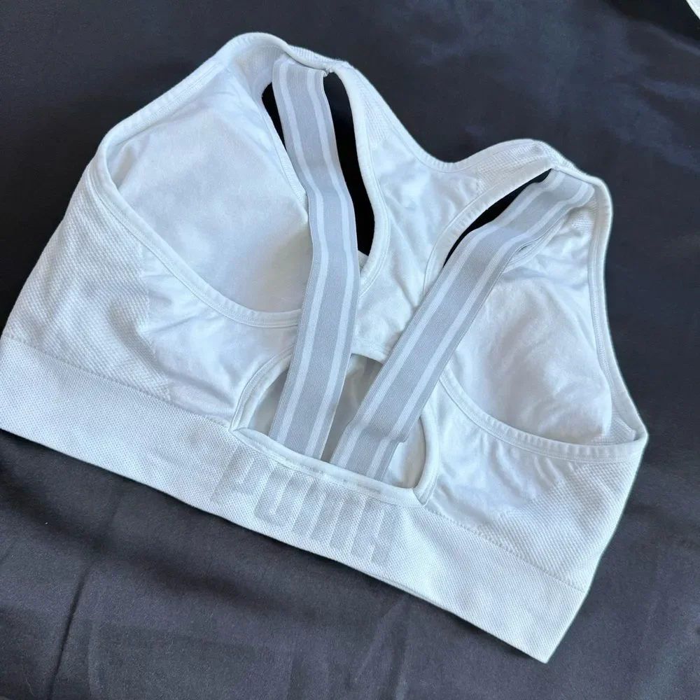 Puma Women's Classic White Sports Bra‎ Large